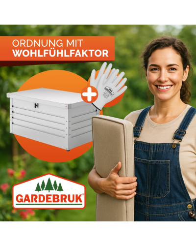 Gartenbox Metall 385L Hellgrau wasserdicht